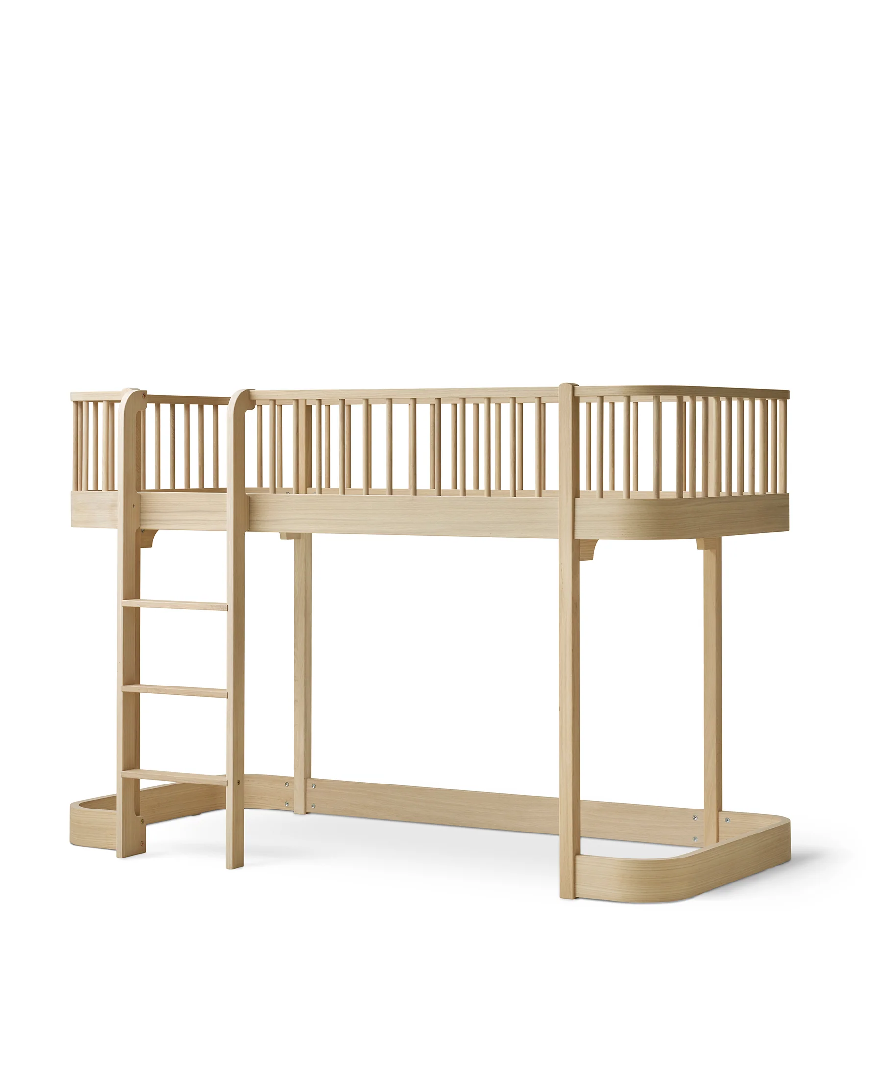 Wood Original halbhohes Hochbett, 90x200 cm, Eiche