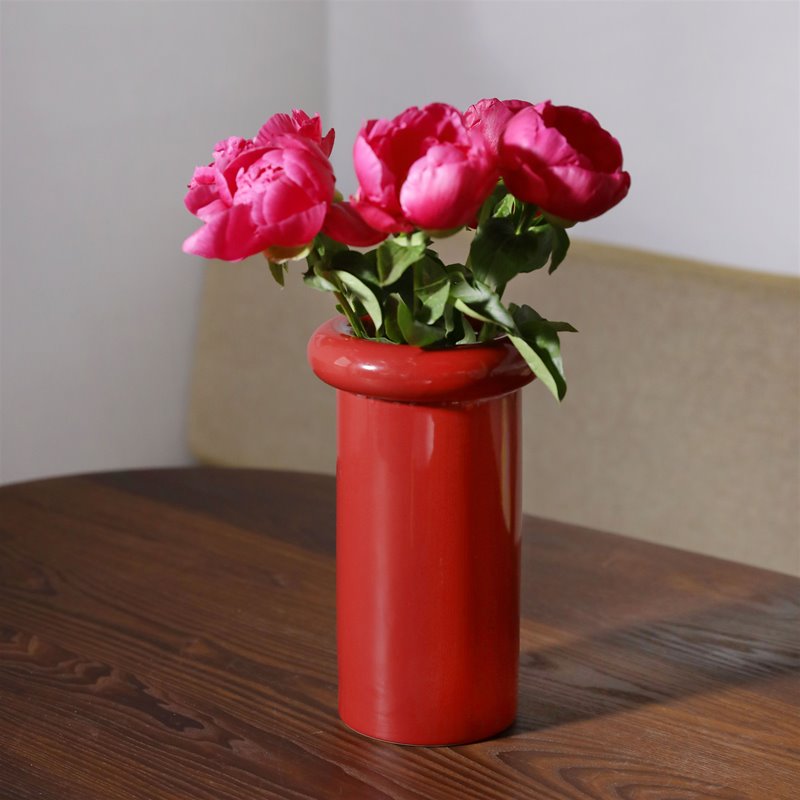 Vase Turban Rot H 27 cm Vase Turban Rot H 27 cm