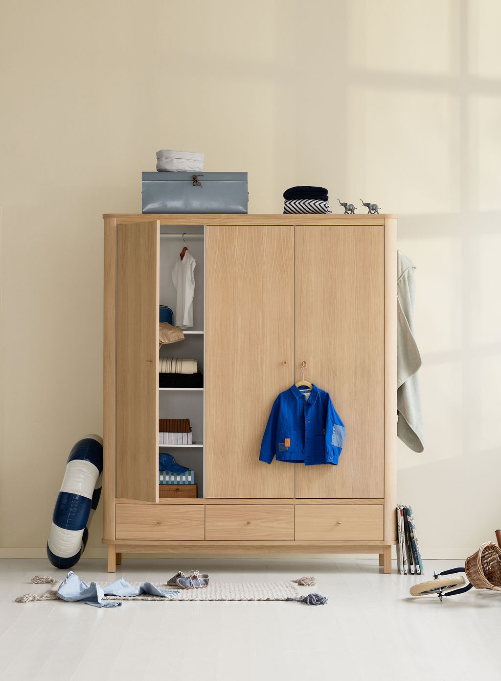 Wood Kleiderschrank 3-türig Eiche