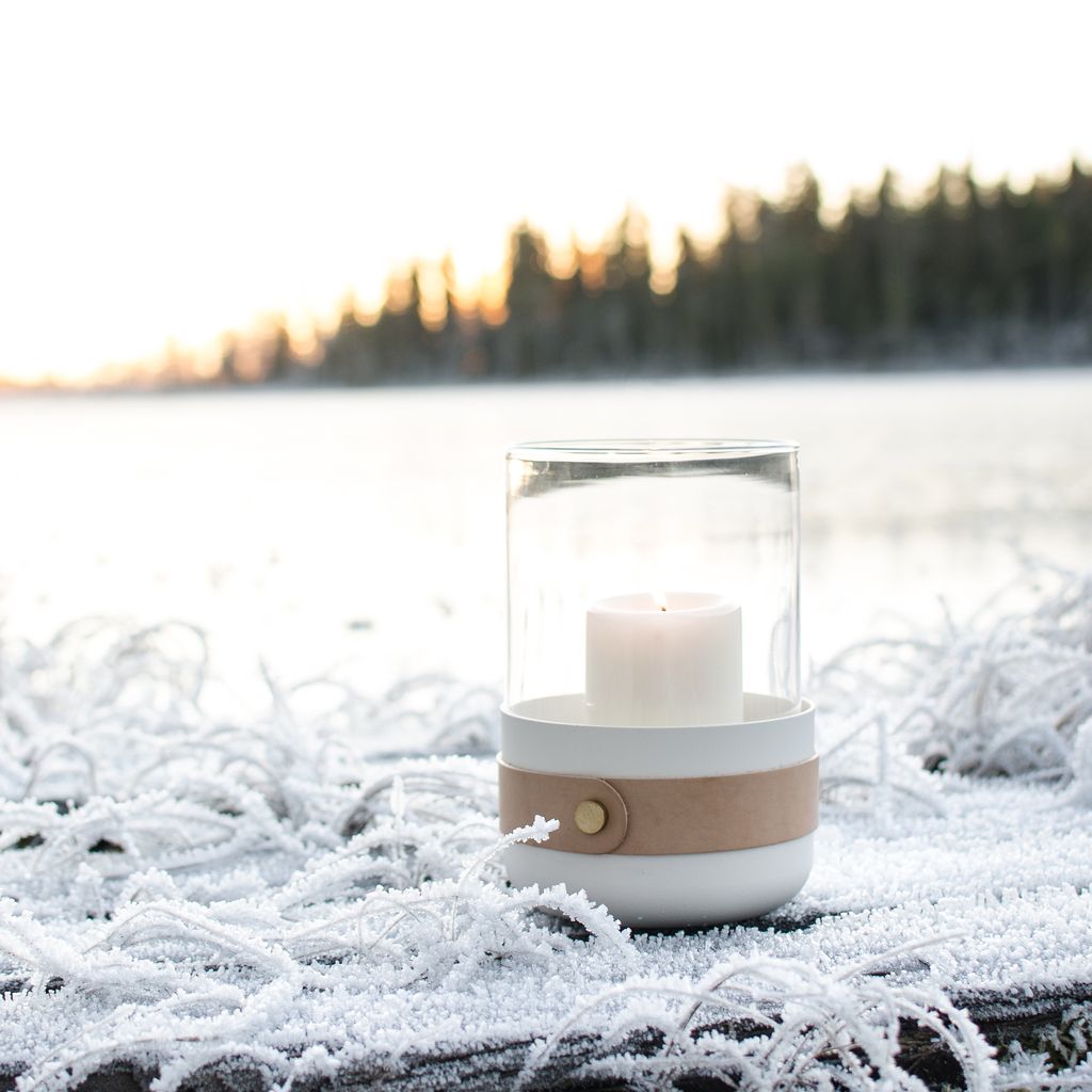 Laterne Windlicht Emma Weiß