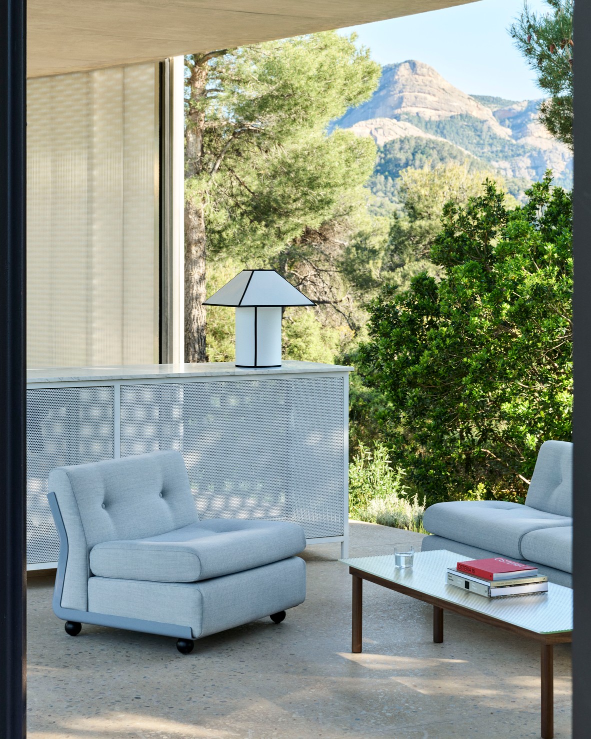 Amanta 1 Sitzer - Schale Frostblau Bezug Naveli