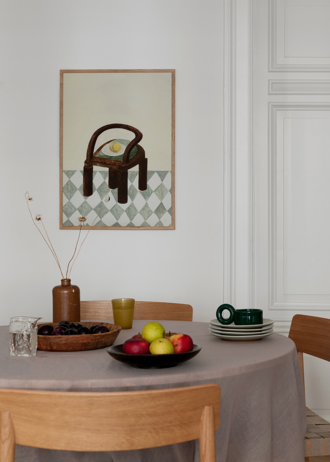 Isabelle Vandeplassche Chair with Fruit Art Print 50x70 cm Isabelle Vandeplassche Chair with Fruit Art Print 50x70 cm