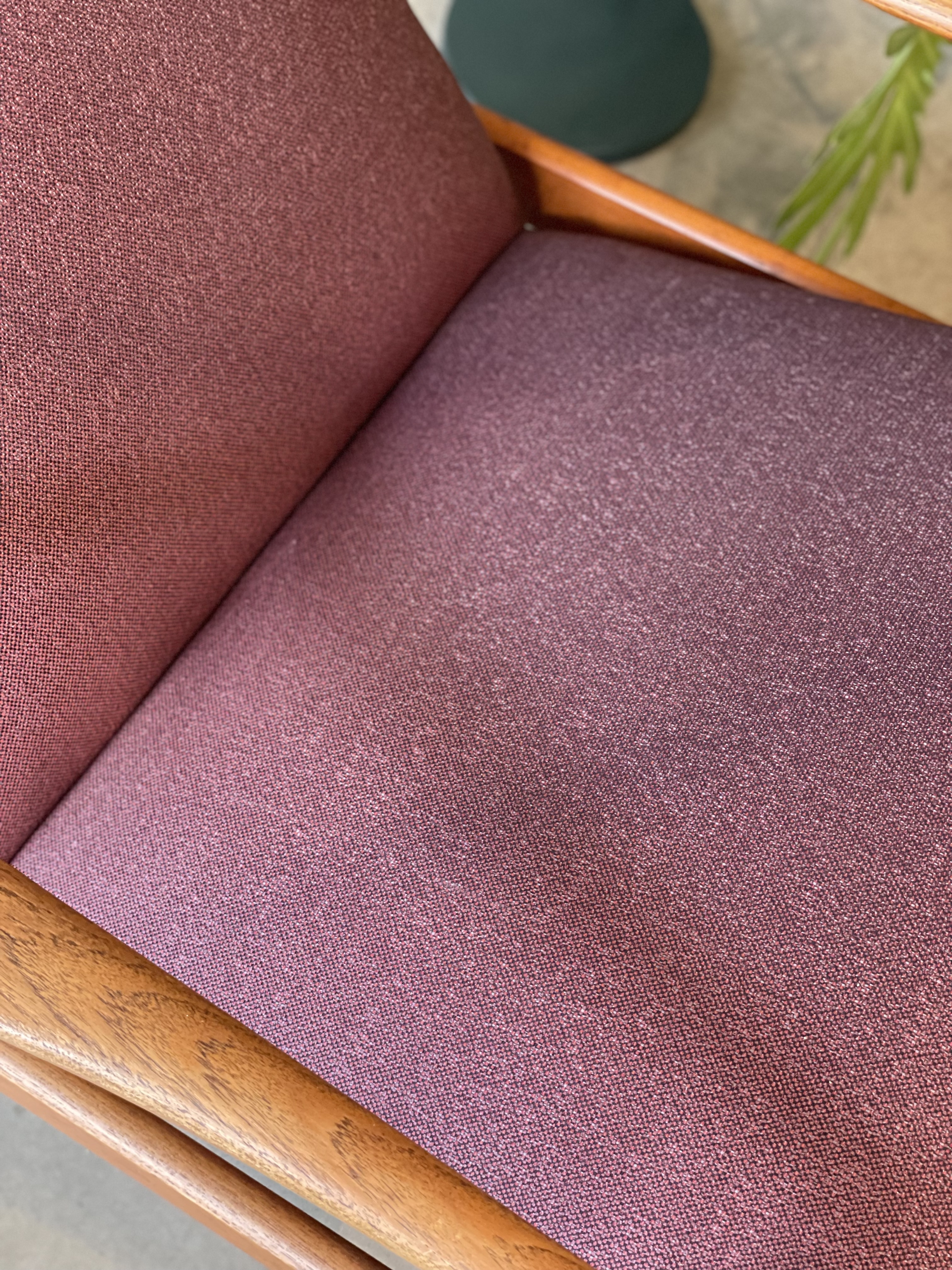 Vintage Alf Svensson Lounge Sessel für Fritz Hansen Teak Wolle