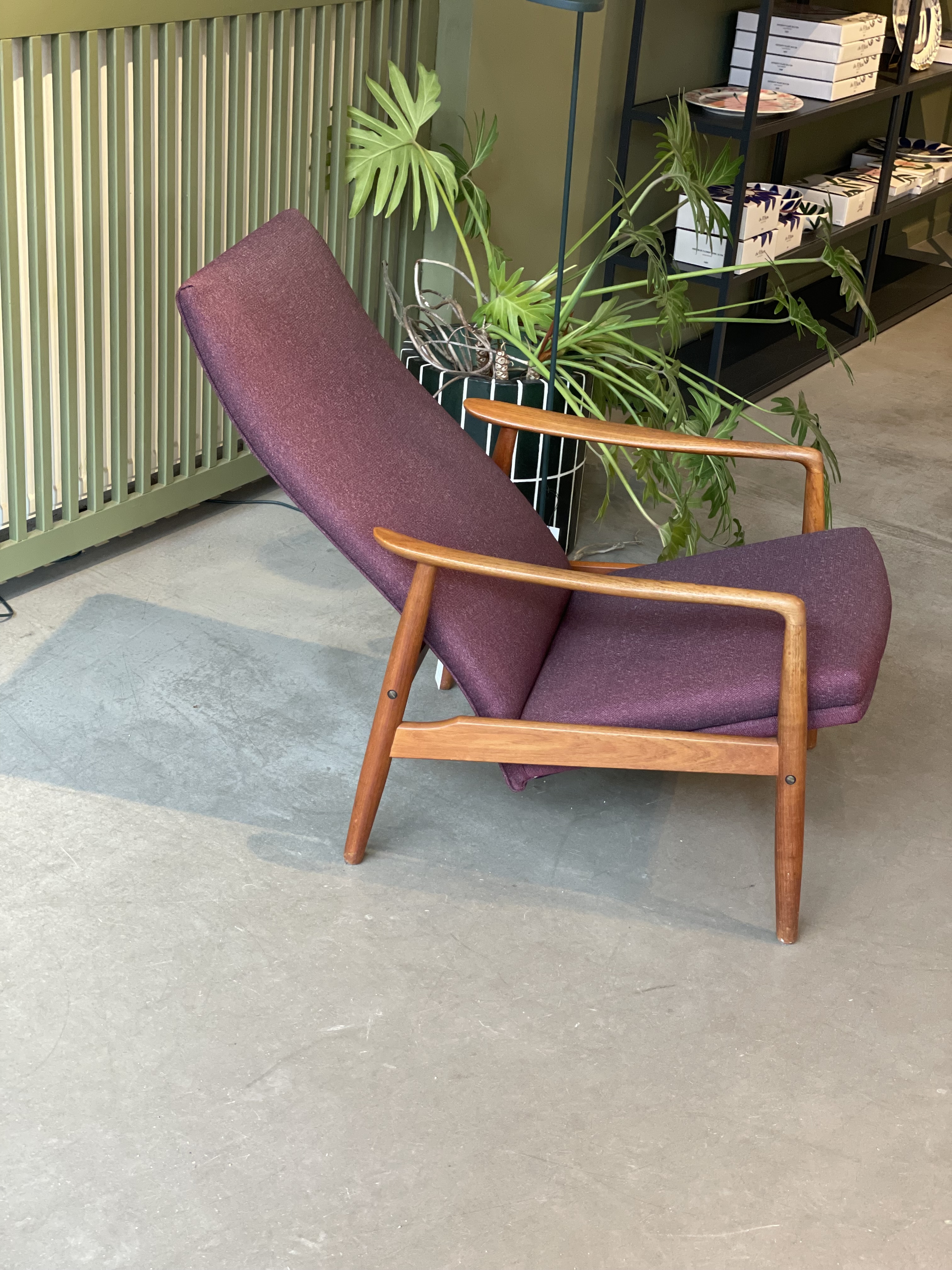 Vintage Alf Svensson Lounge Sessel für Fritz Hansen Teak Wolle