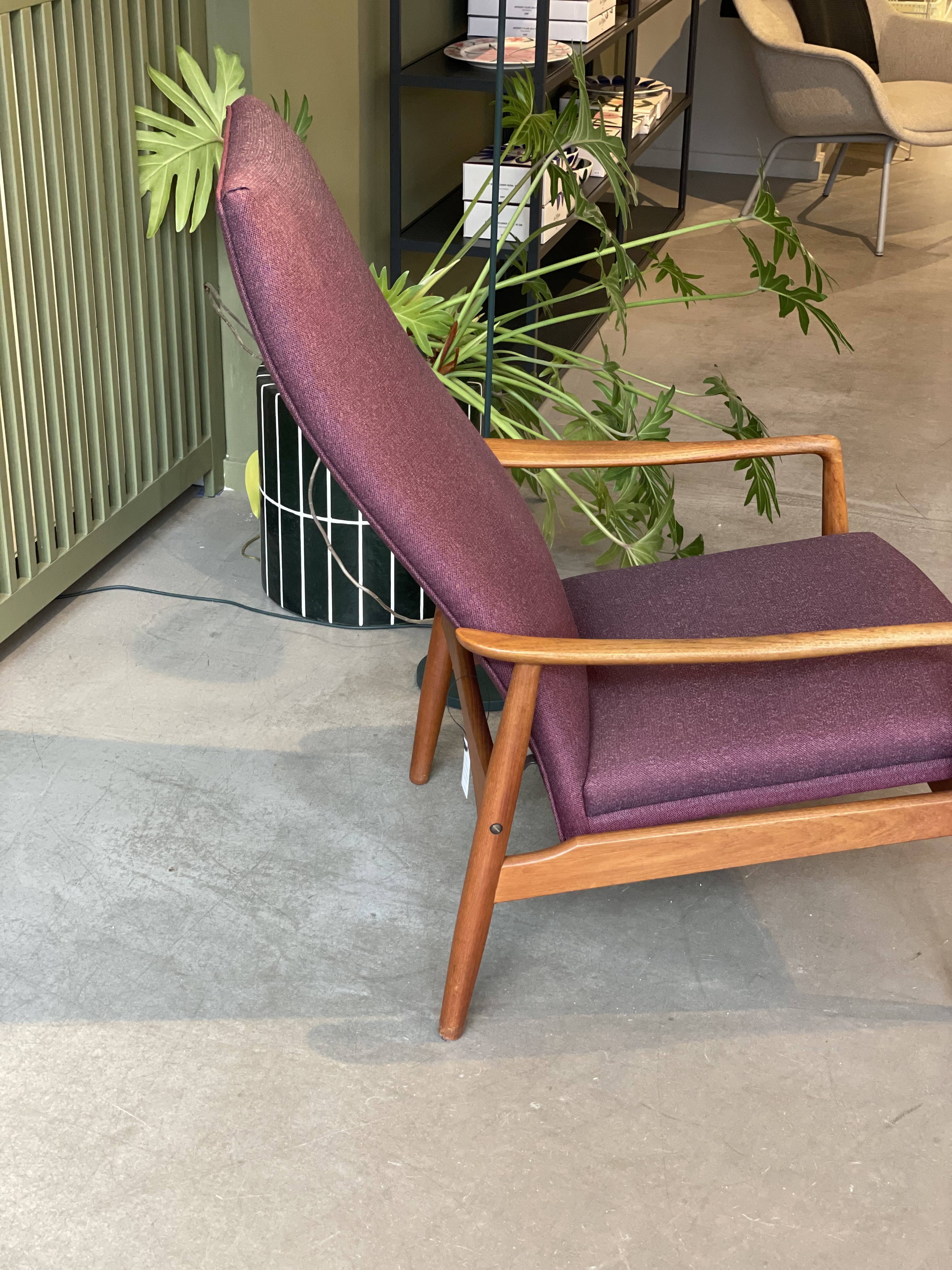 Vintage Alf Svensson Lounge Sessel für Fritz Hansen Teak Wolle