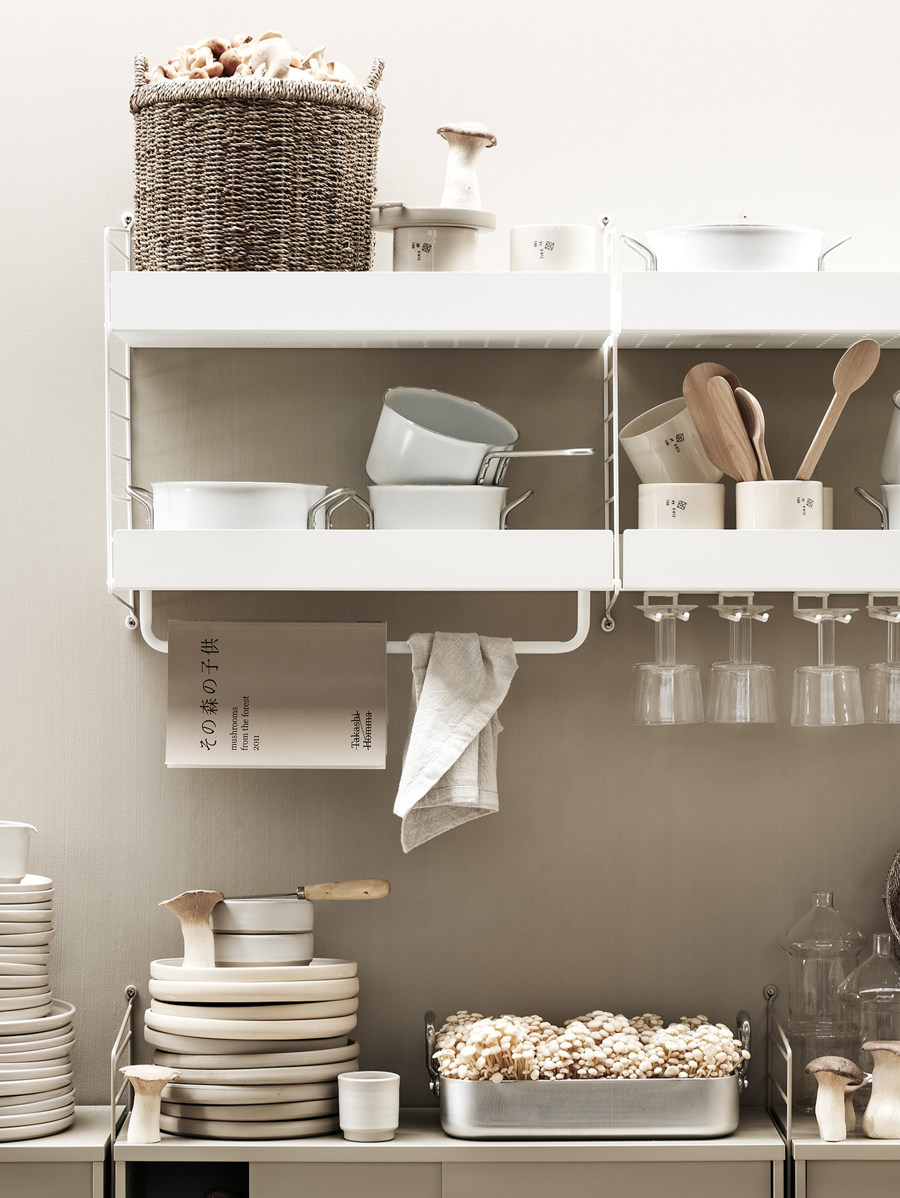 Stange für Metallregal 53 cm Weiß