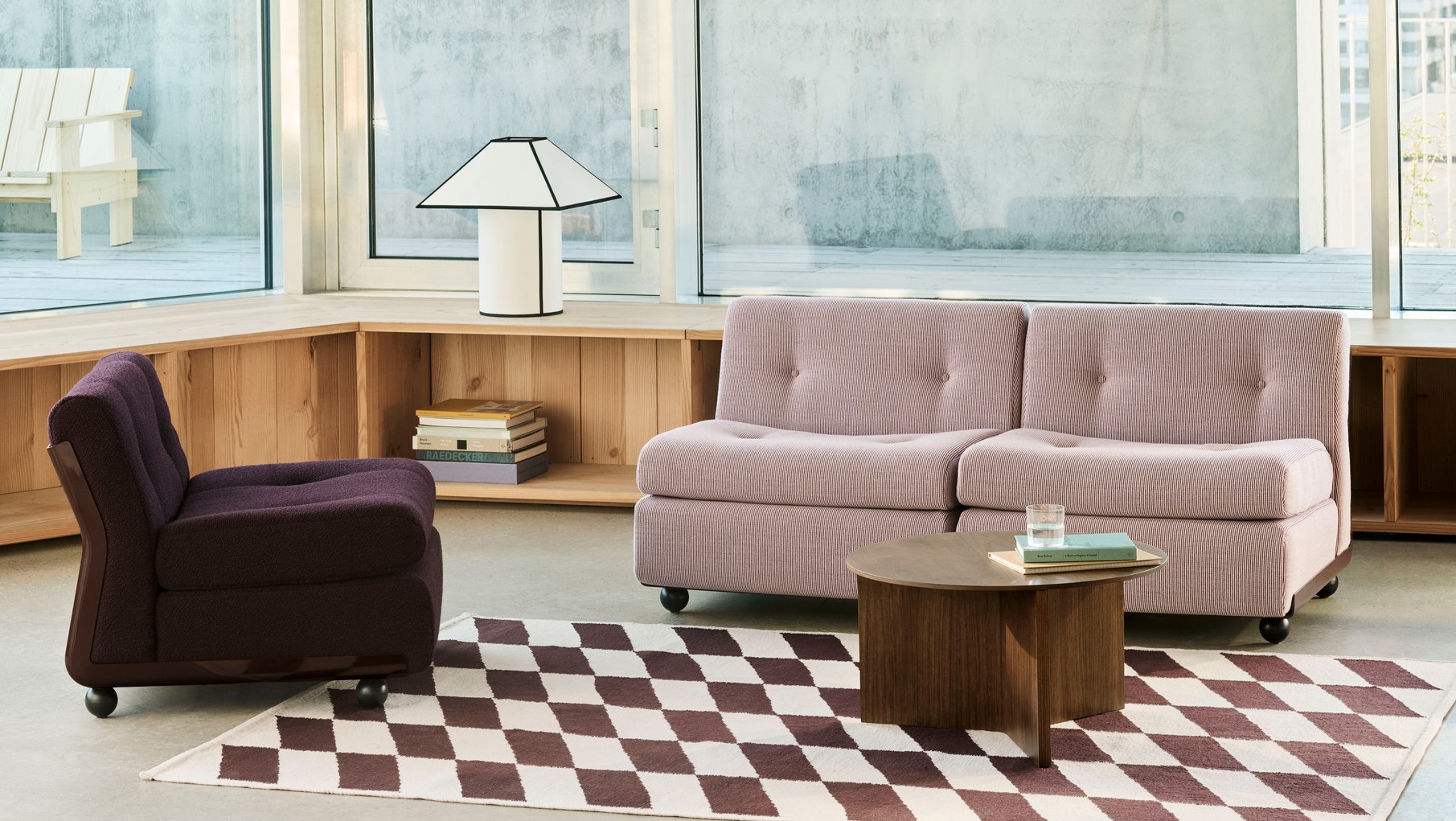 HAY Amanta 2 Sitzer Schale Burgunder Bezug Yuma 1851