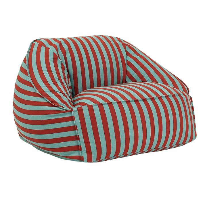 Ziggy Sessel Beanbag Adult Red Teal Green Stripes