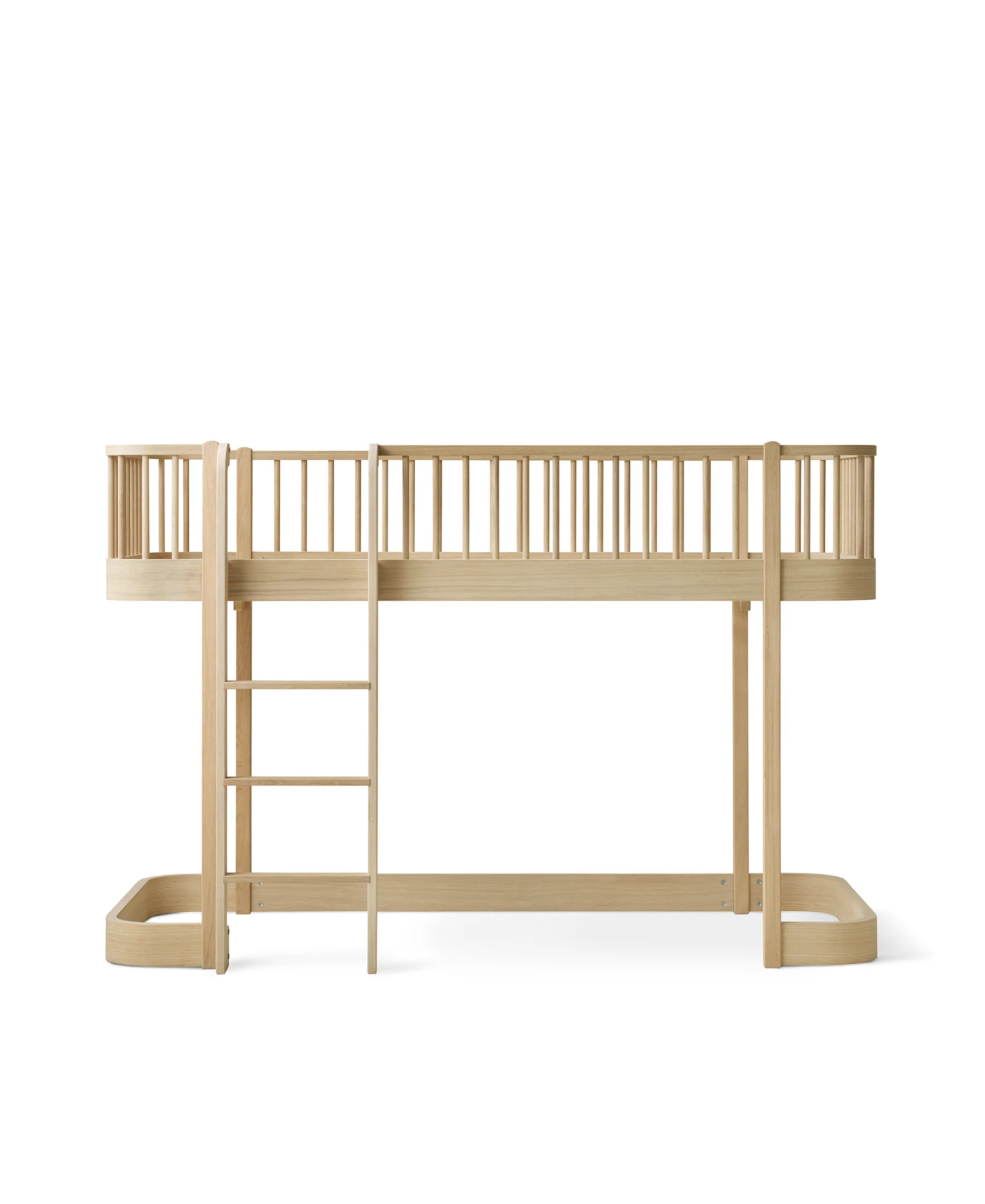 Wood Original halbhohes Hochbett, 90x200 cm, Eiche