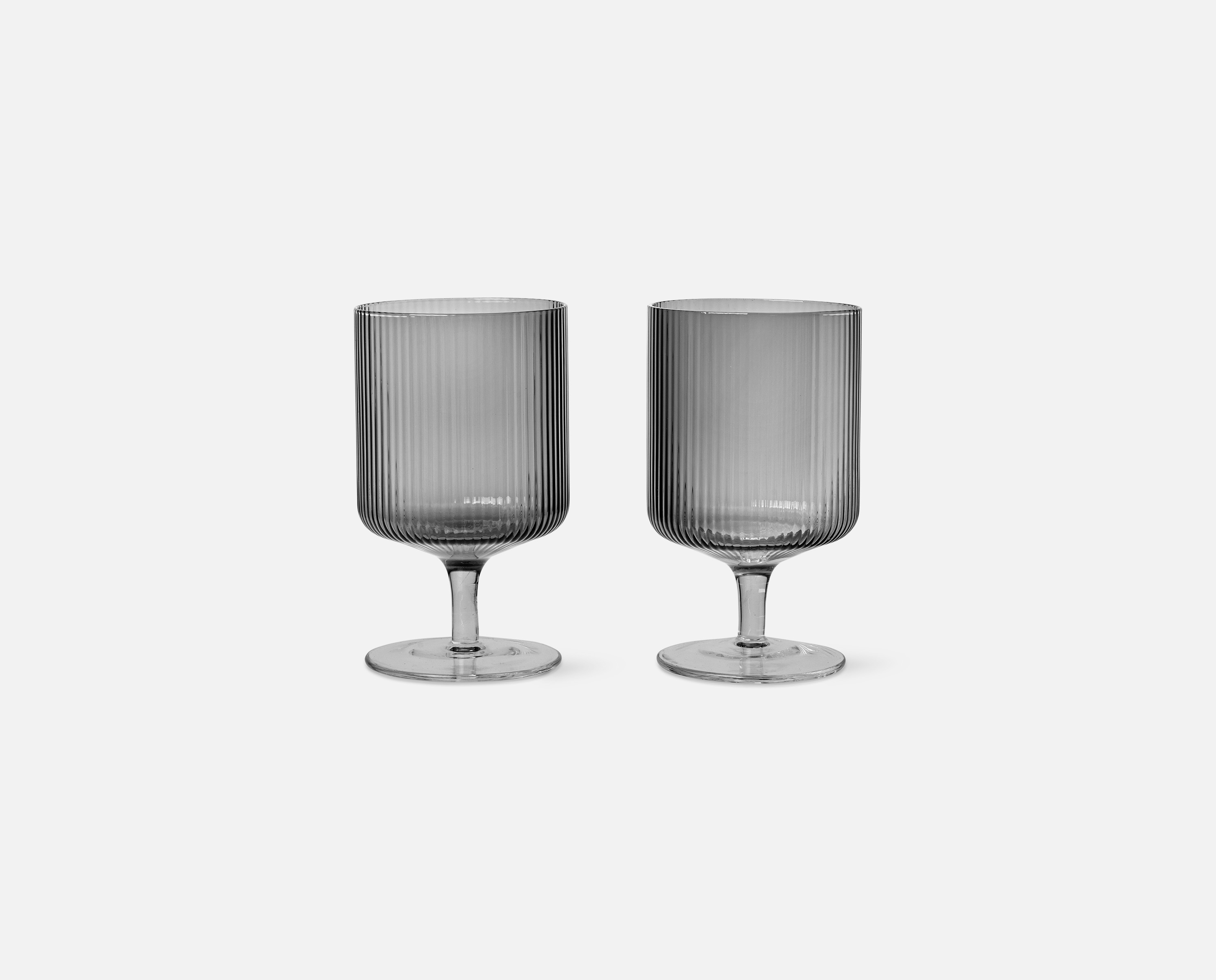 2er Set Ripple Weingläser Smoked Grey