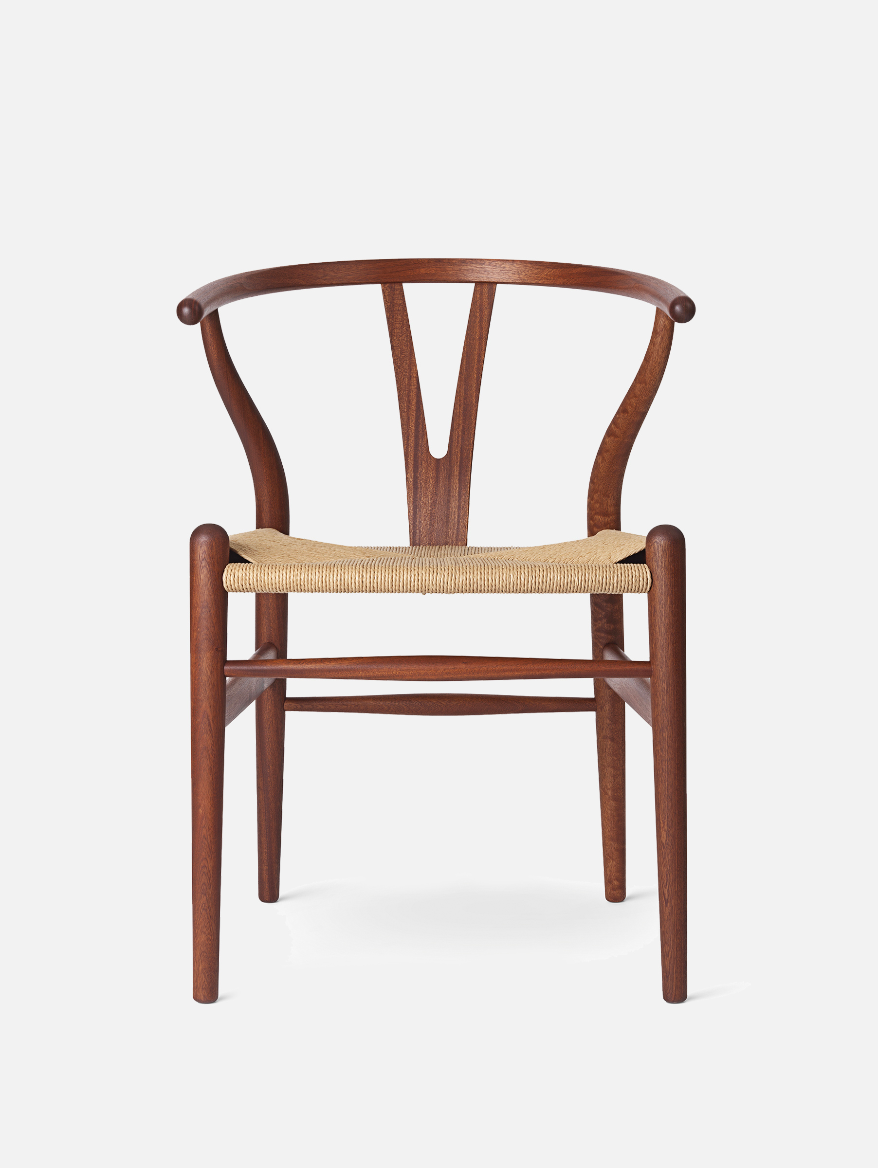 CH24 Stuhl - Walnuss / Kordel natur