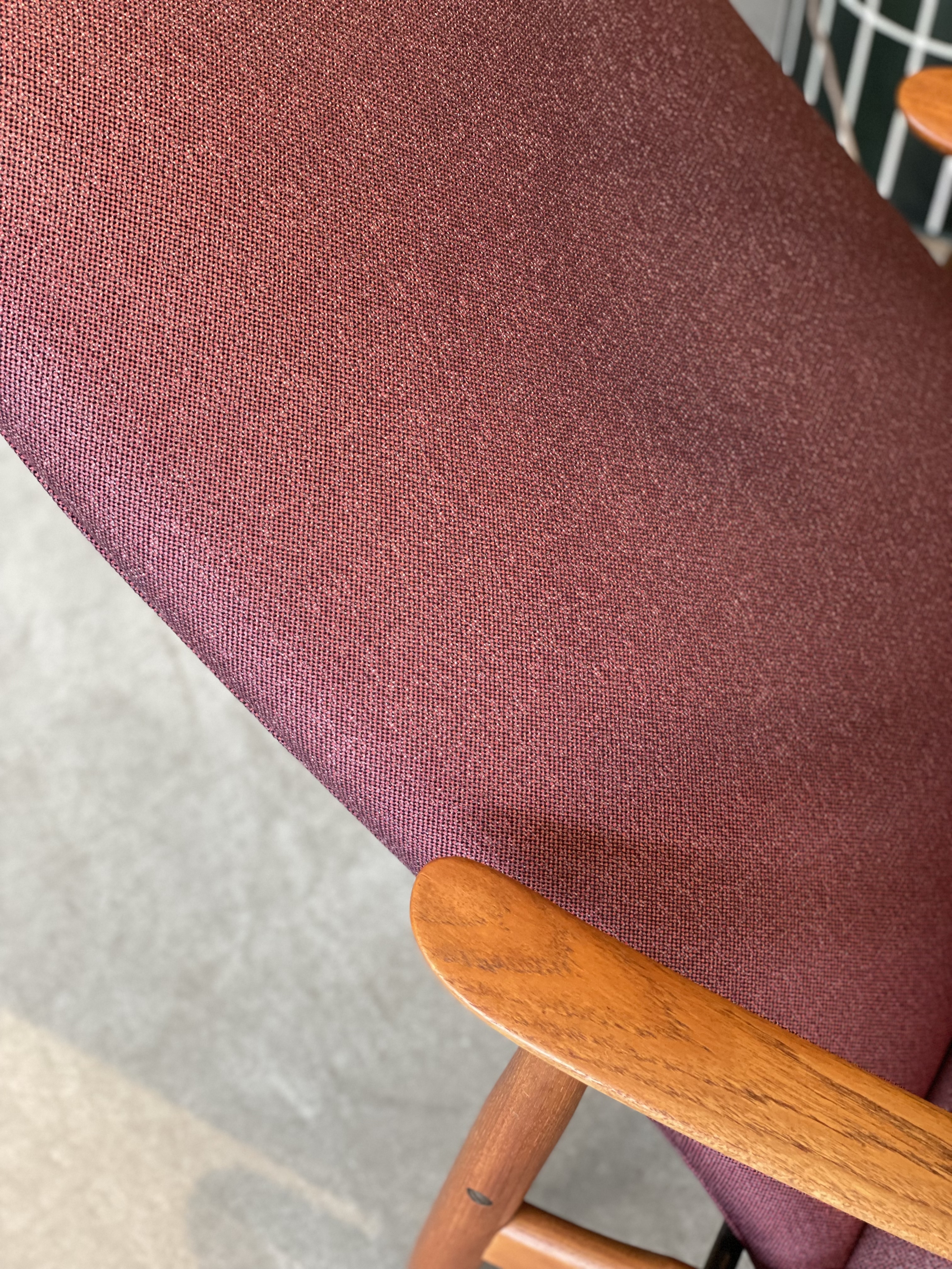 Vintage Alf Svensson Lounge Sessel für Fritz Hansen Teak Wolle