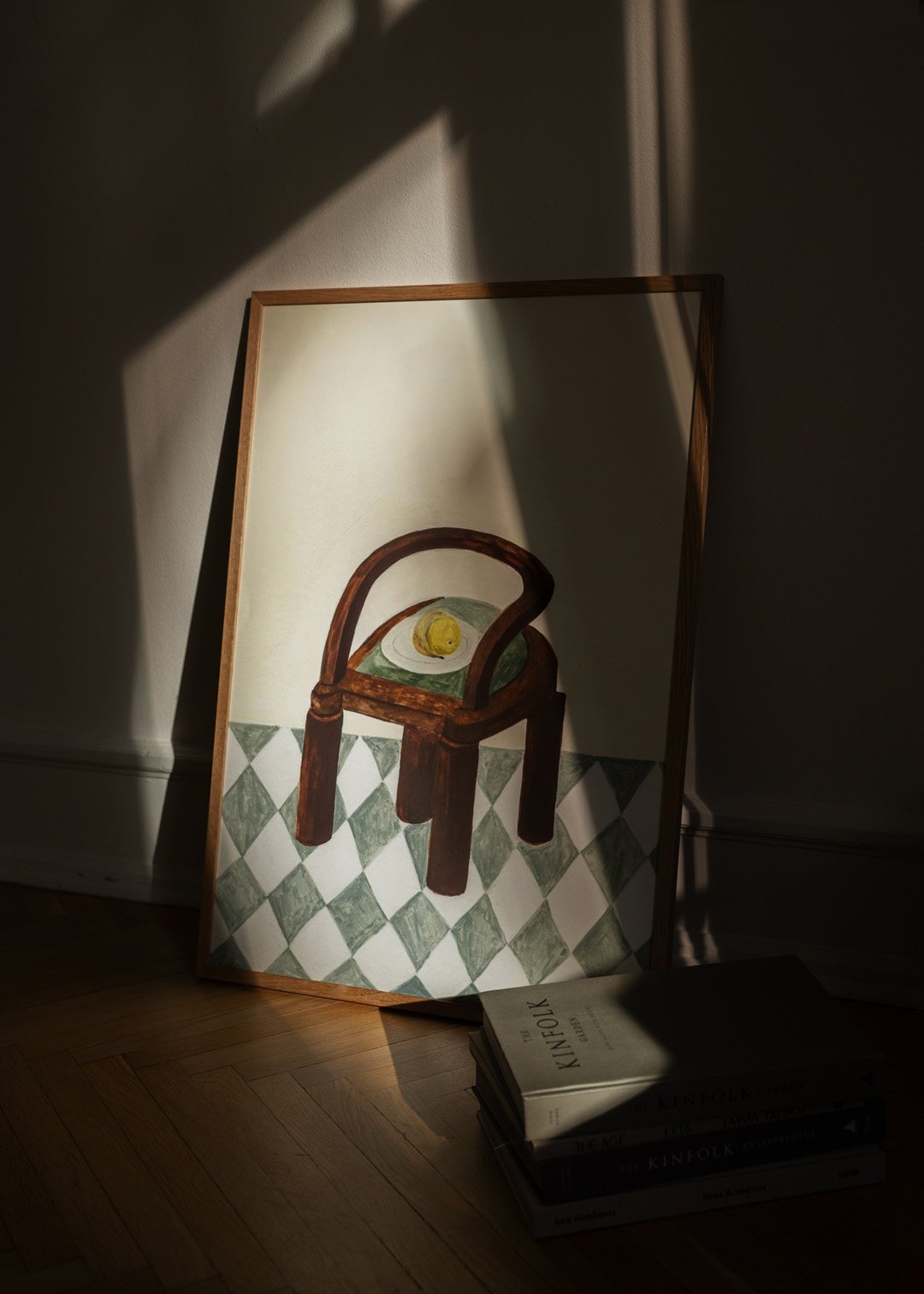 Isabelle Vandeplassche Chair with Fruit Art Print 50x70 cm Isabelle Vandeplassche Chair with Fruit Art Print 50x70 cm