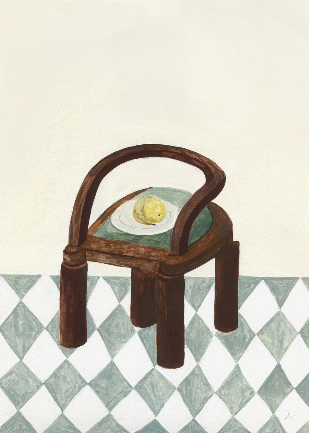 Isabelle Vandeplassche Chair with Fruit Art Print 50x70 cm Isabelle Vandeplassche Chair with Fruit Art Print 50x70 cm