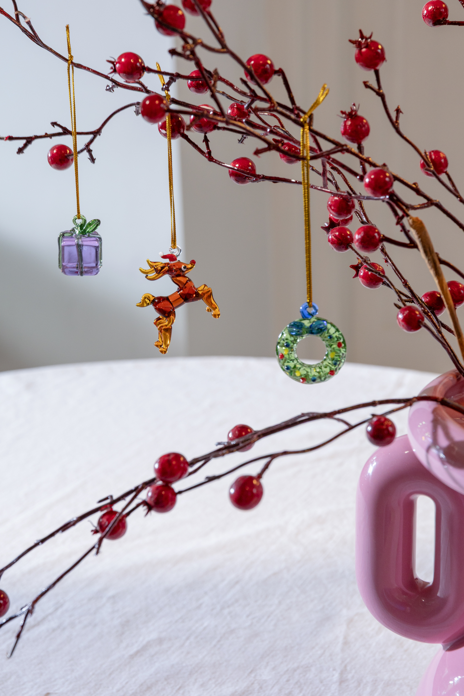 3er Set Weihnachtsanhänger Merry No. 1