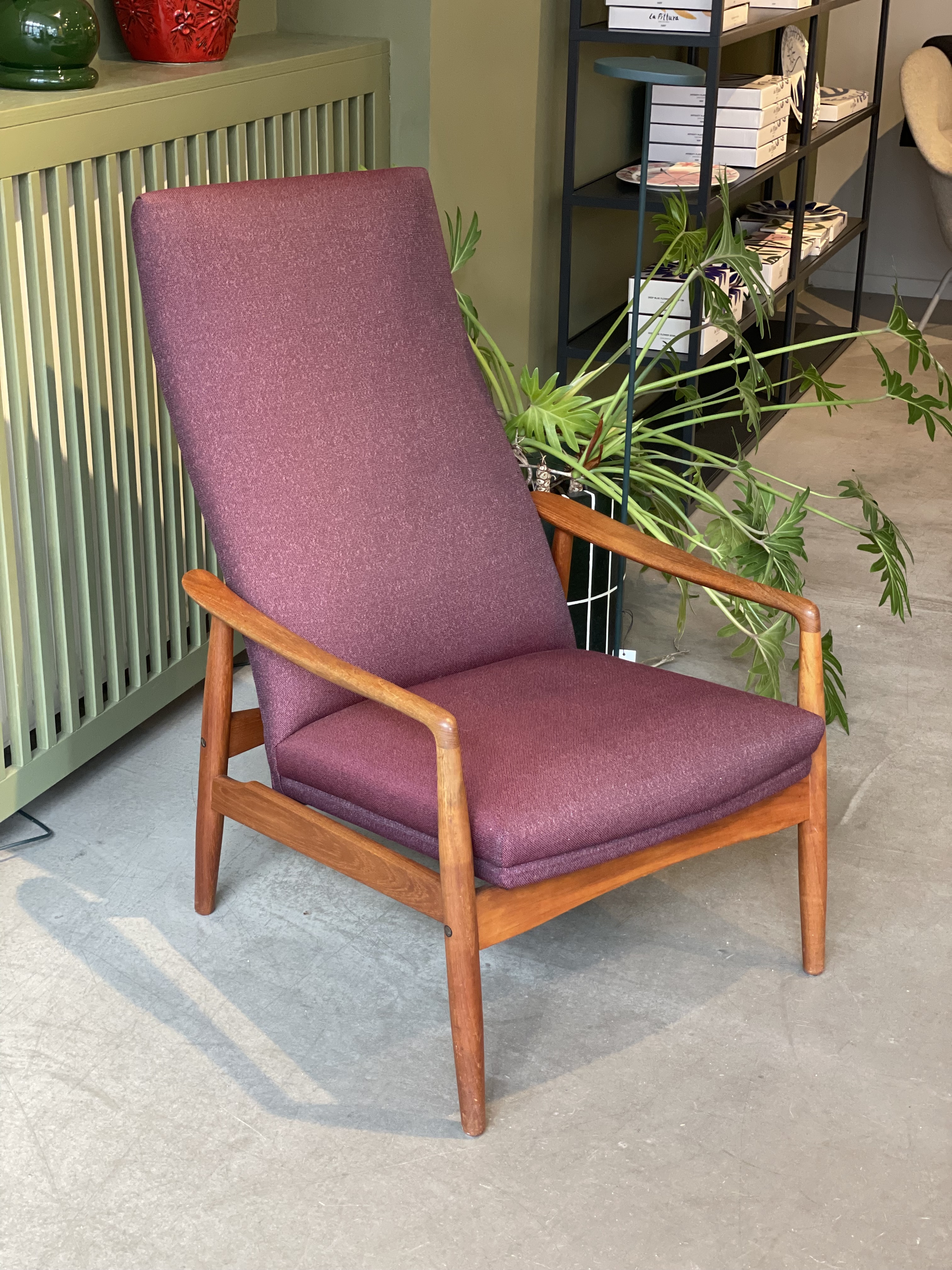 Vintage Alf Svensson Lounge Sessel für Fritz Hansen Teak Wolle