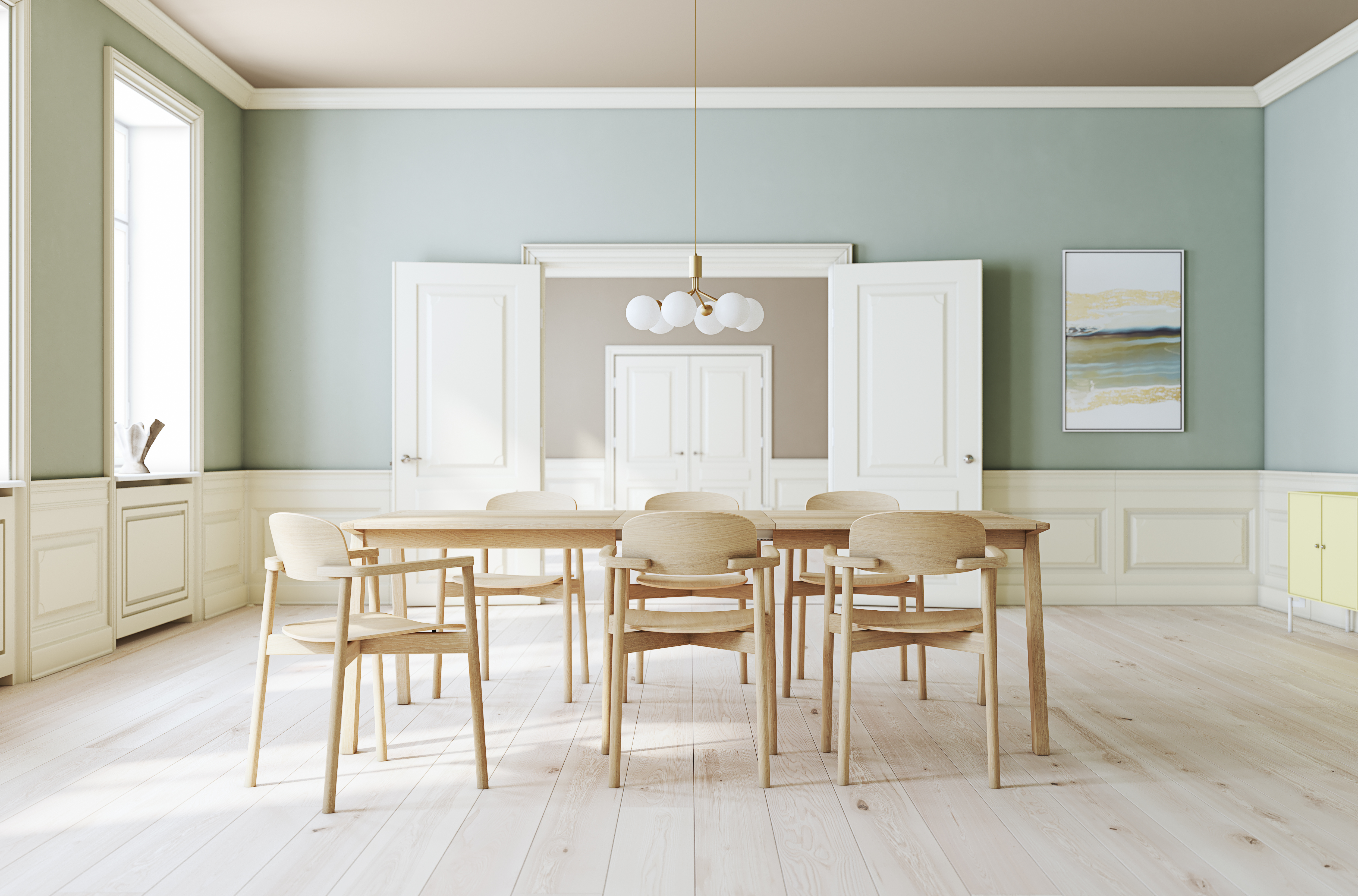 SM142 Tisch ausziehbar 100x174-270 cm Eiche weiß geölt