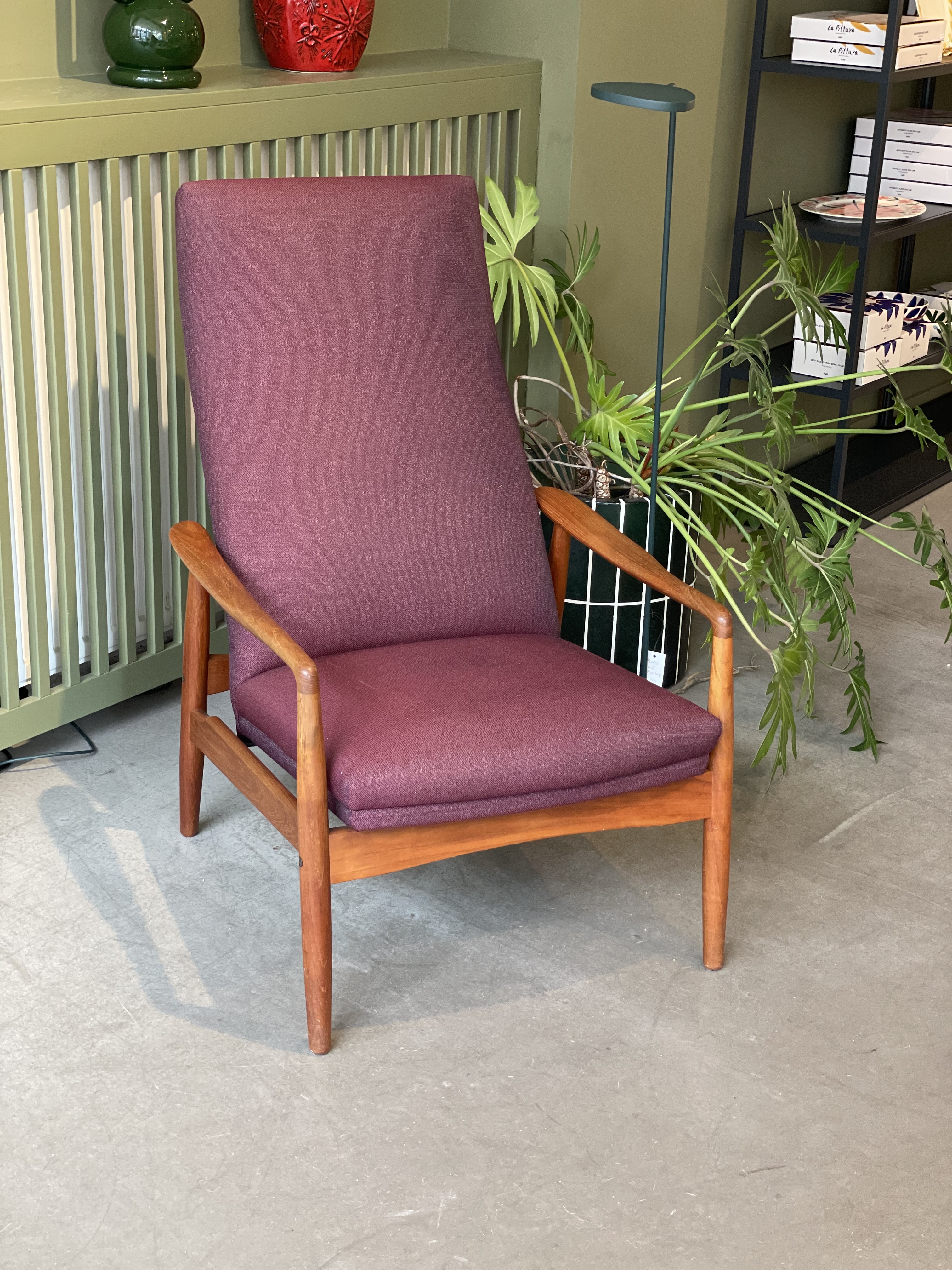 Vintage Alf Svensson Lounge Sessel für Fritz Hansen Teak Wolle