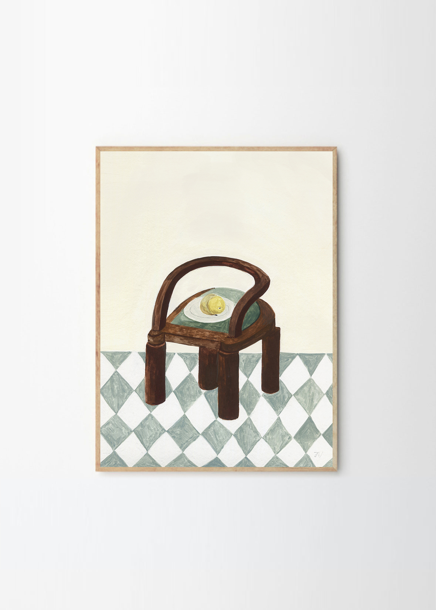 Isabelle Vandeplassche Chair with Fruit Art Print 50x70 cm Isabelle Vandeplassche Chair with Fruit Art Print 50x70 cm