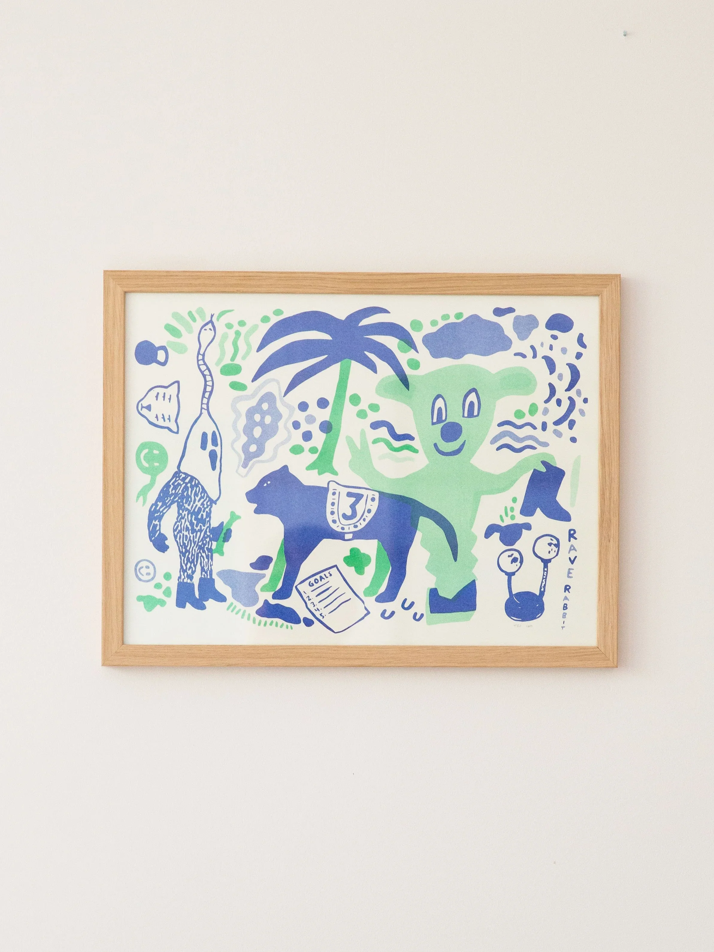 Art Print A3 Rave Rabbit